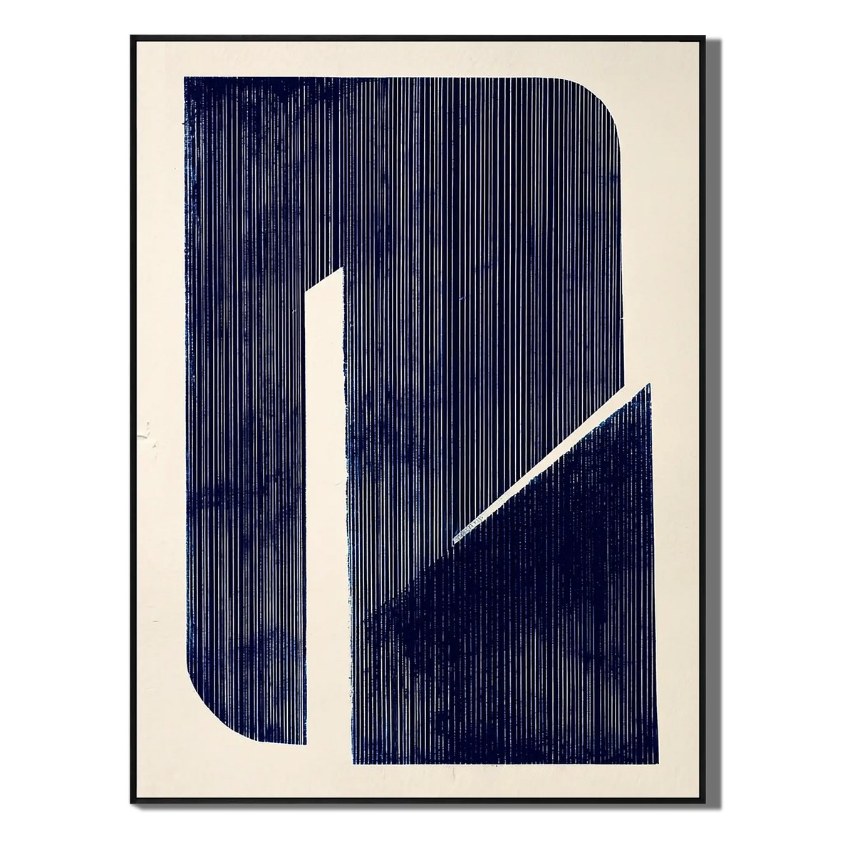 Indigo Column Shapes Abstract Wall Art