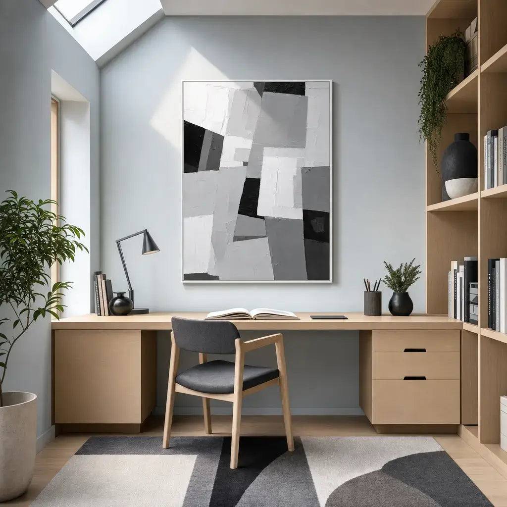 Slate Interplay Abstract Wall Art