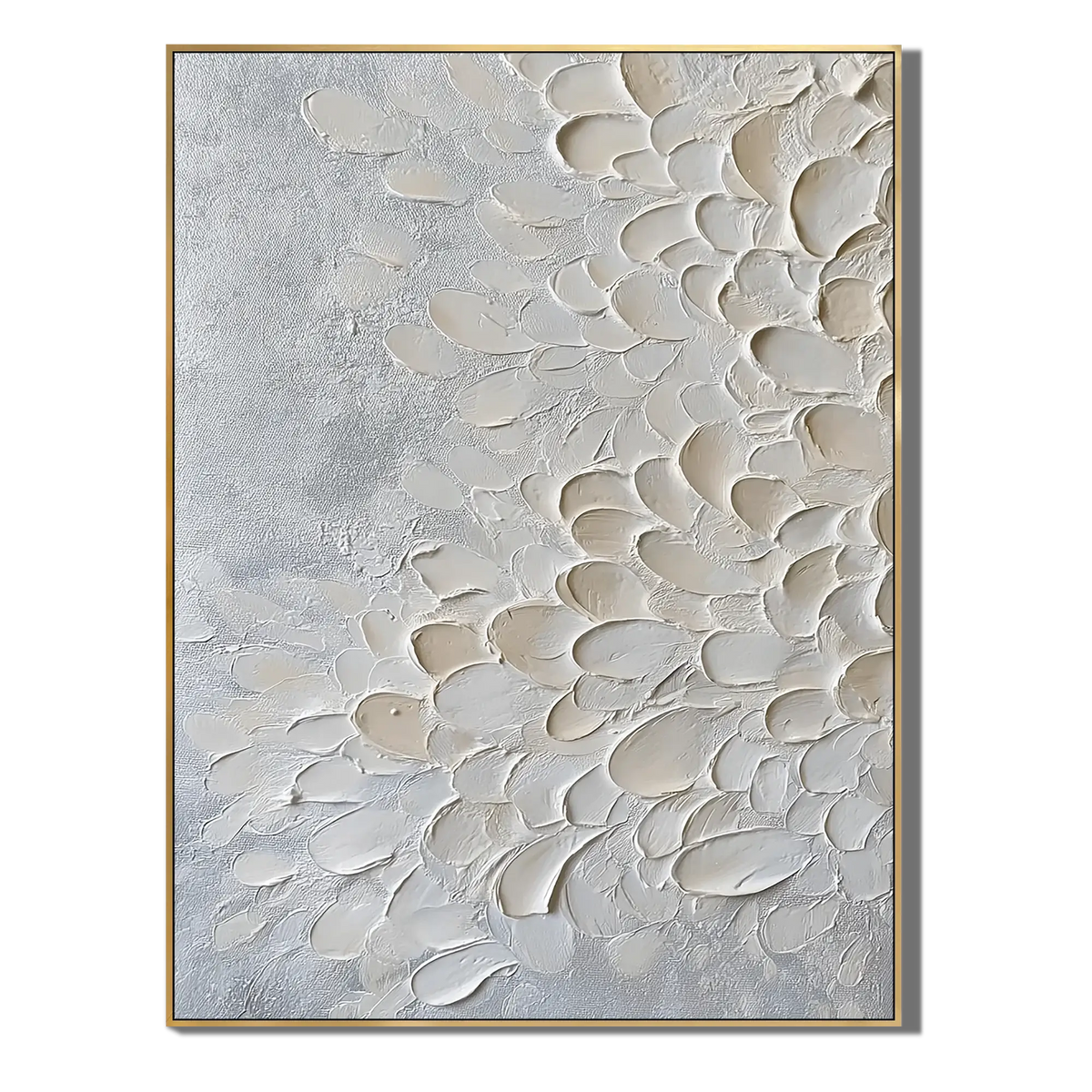Ivory Petal Drift Abstract Wall Art