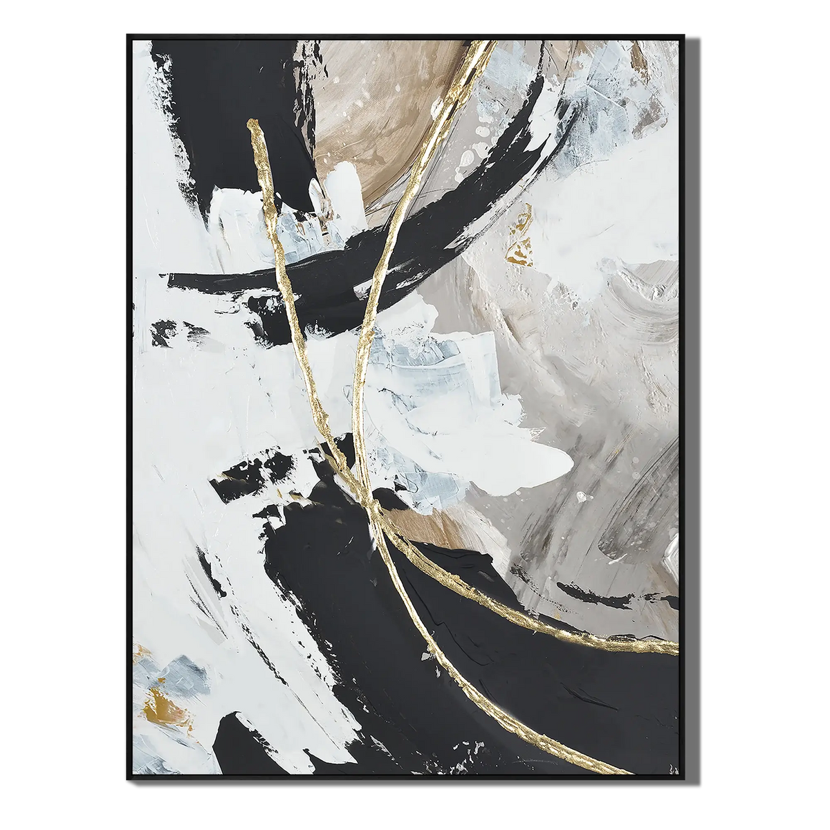 Gilded Strands Abstract Wall Art