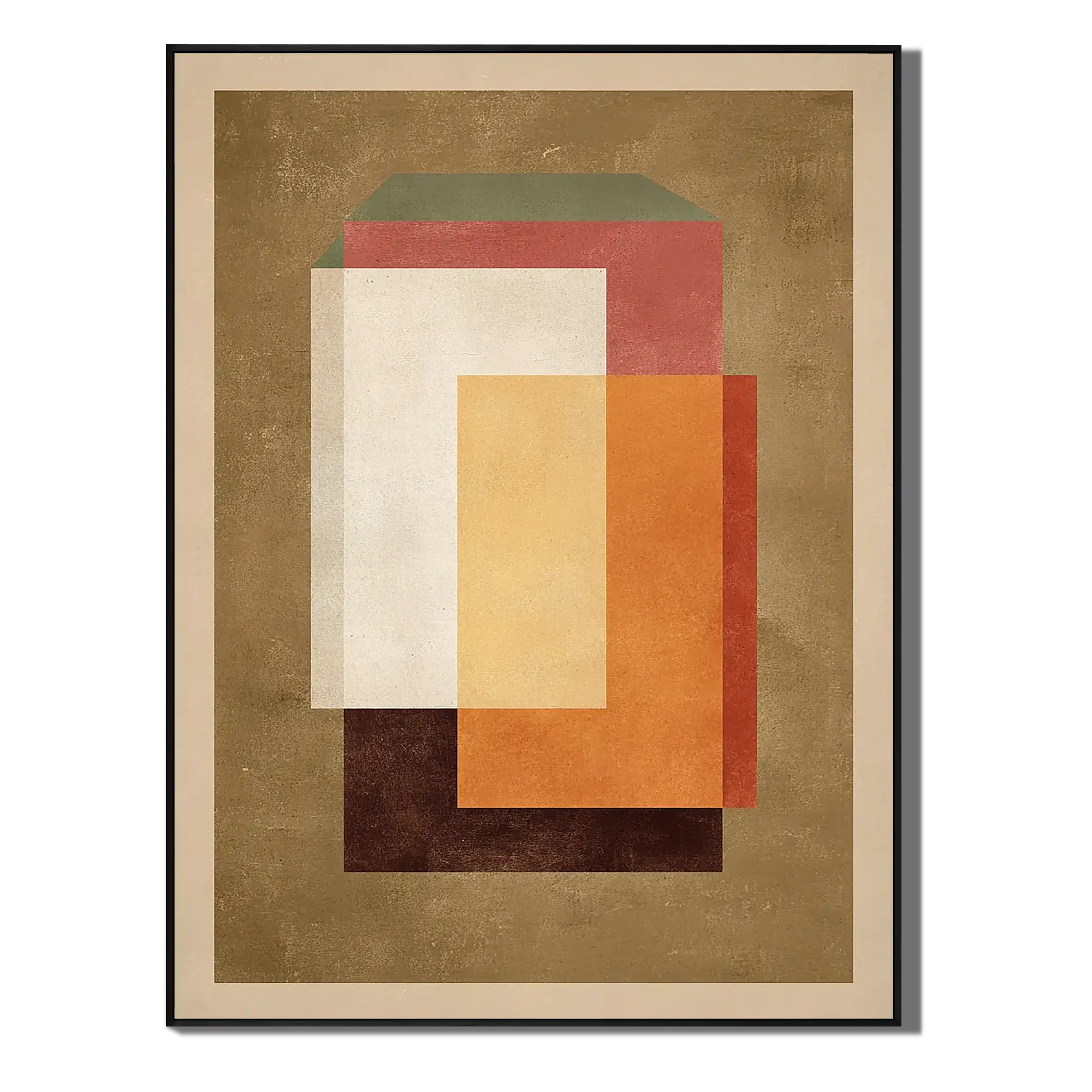 Gilded Earth Stack Abstract Wall Art