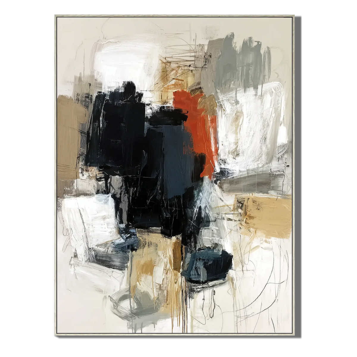Charcoal Expressionist Textured Palette Painting