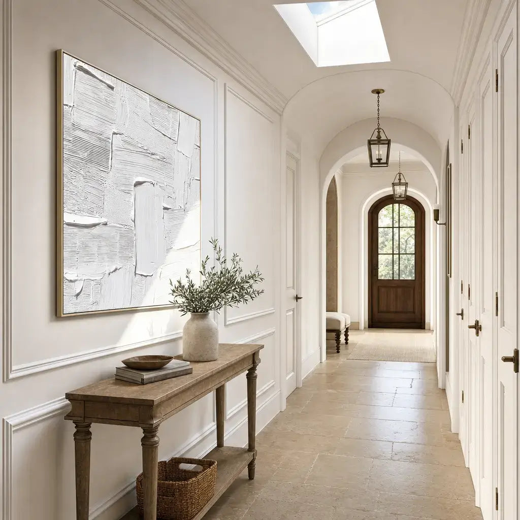 White Impasto Forms Wabi Sabi Painting