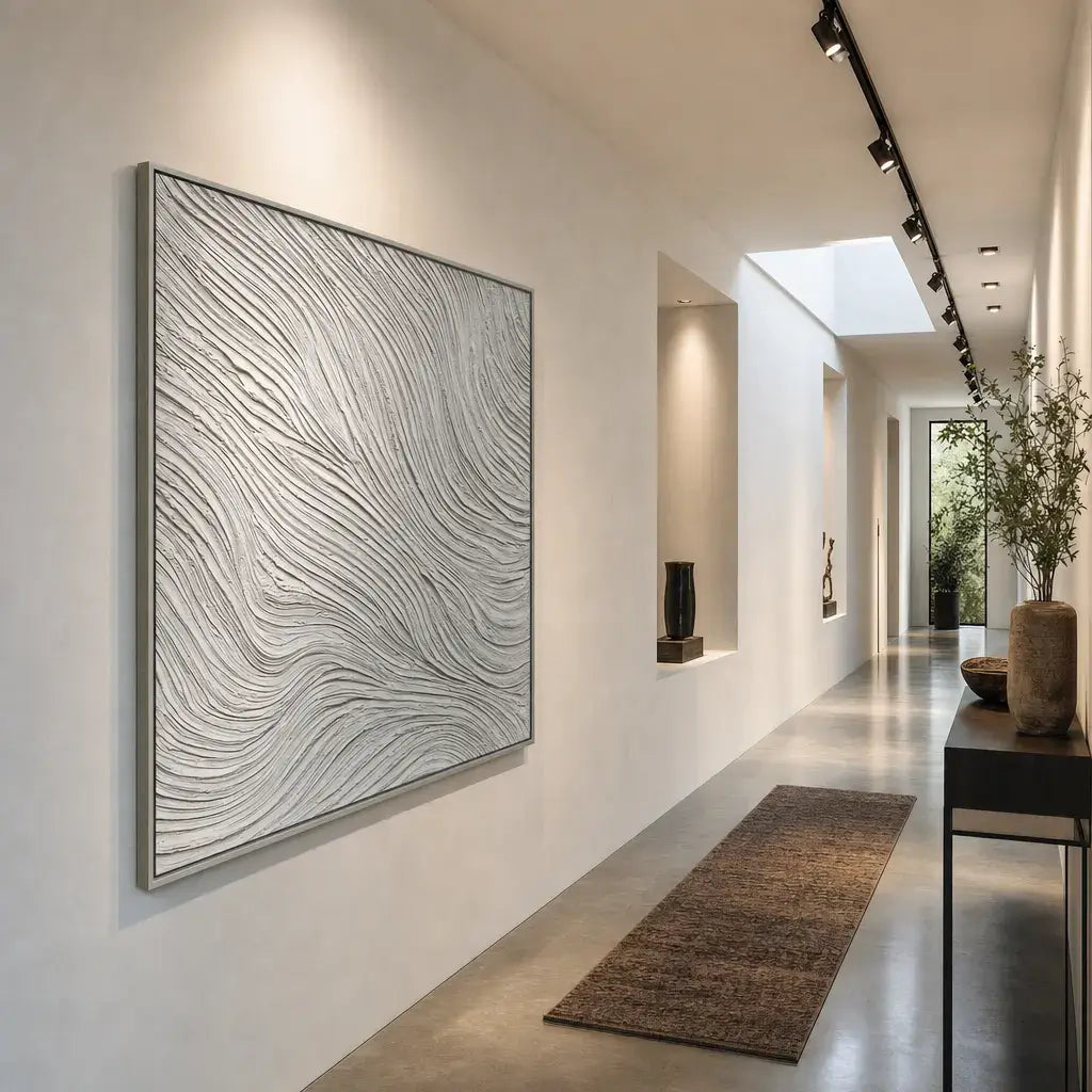 White Current Wabi Sabi Painting