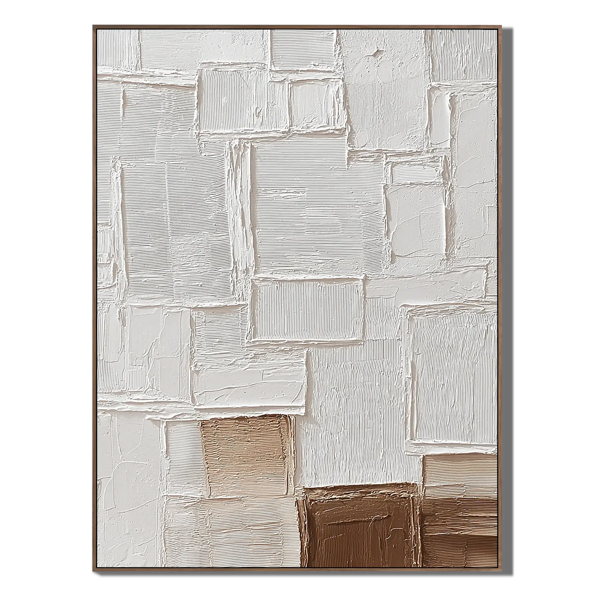 Textured Earth Blocks Wabi Sabi Wall Art