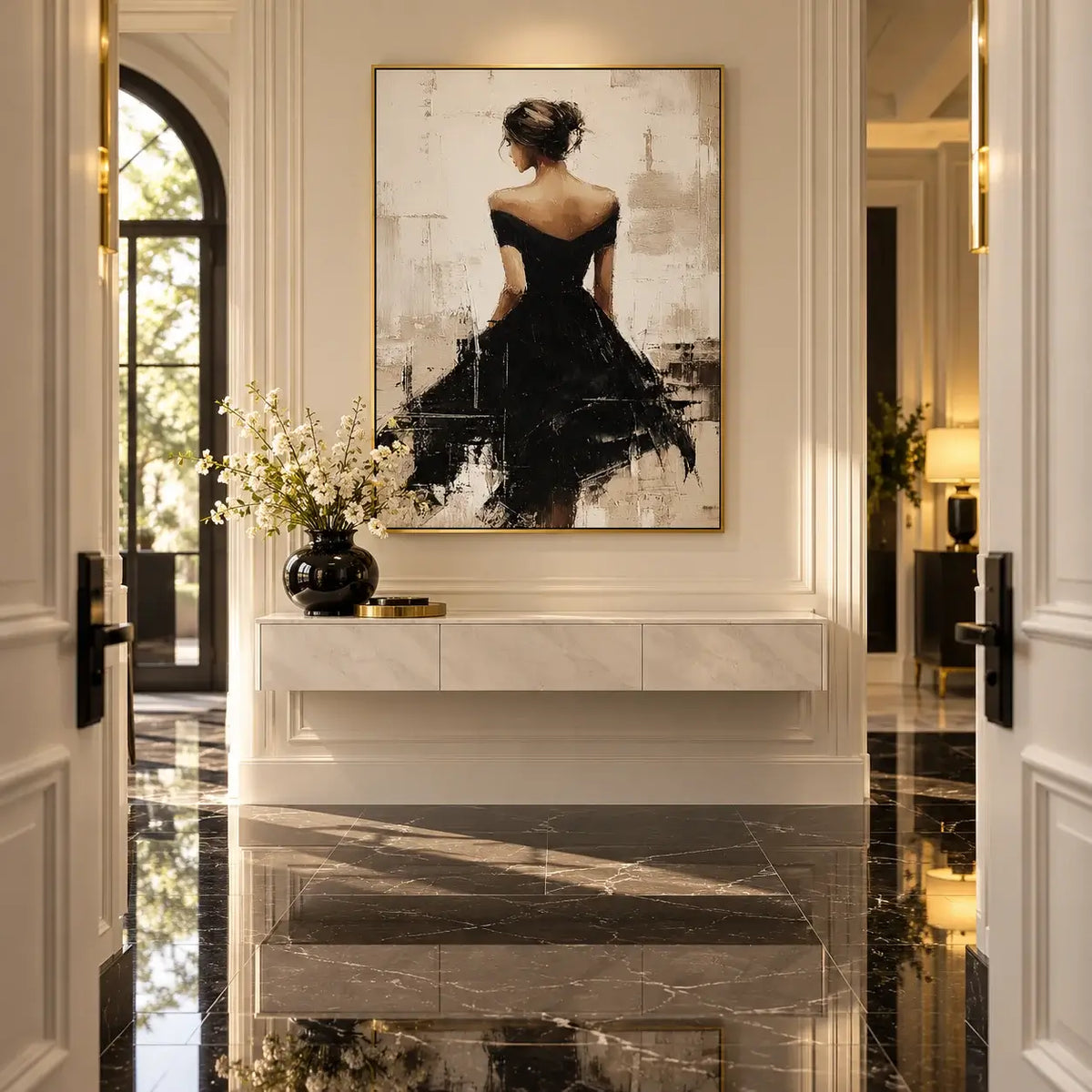 Graceful Lady in Evening Dress