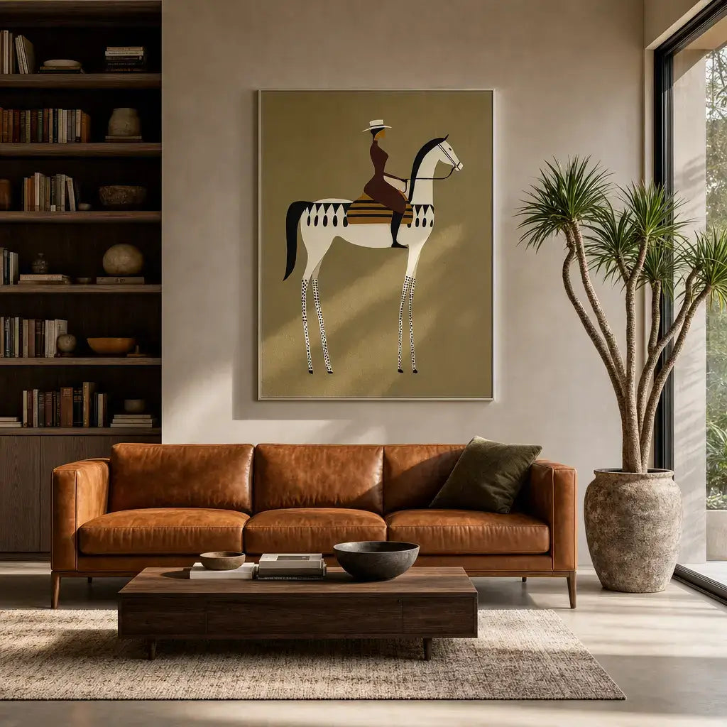 Woman on Spotted White Horse