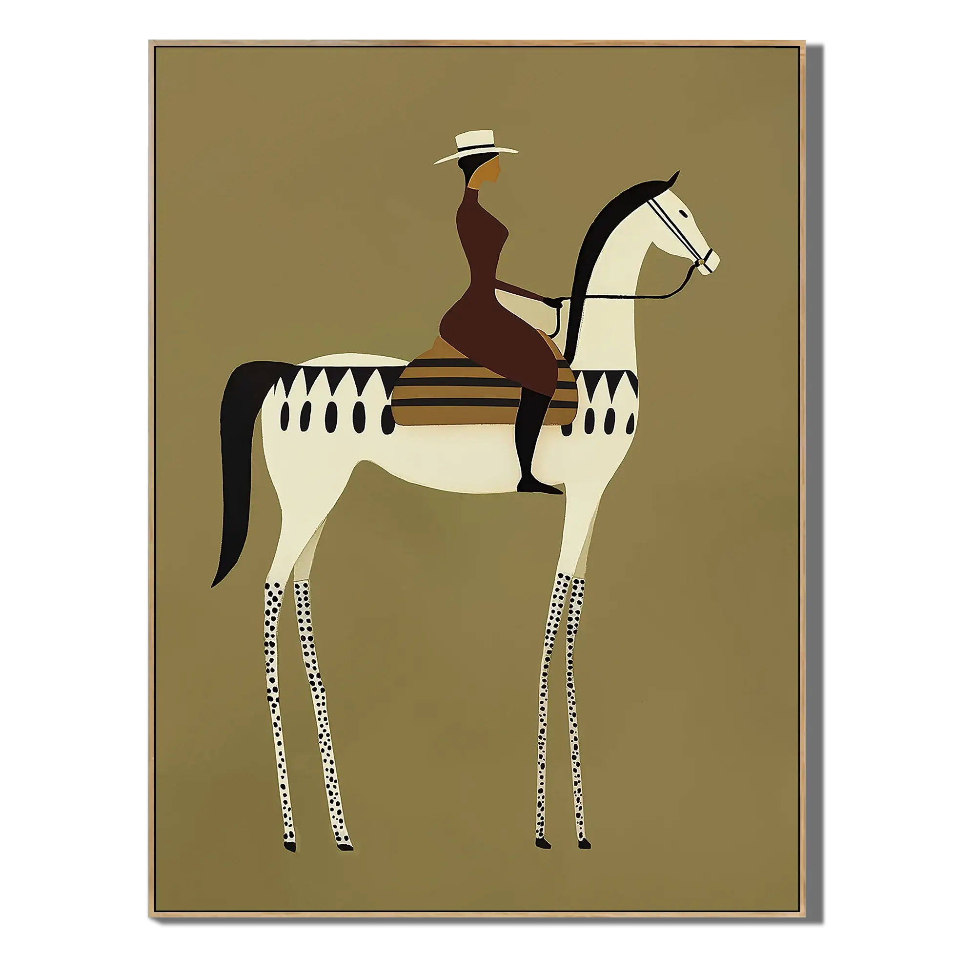 Woman on Spotted White Horse