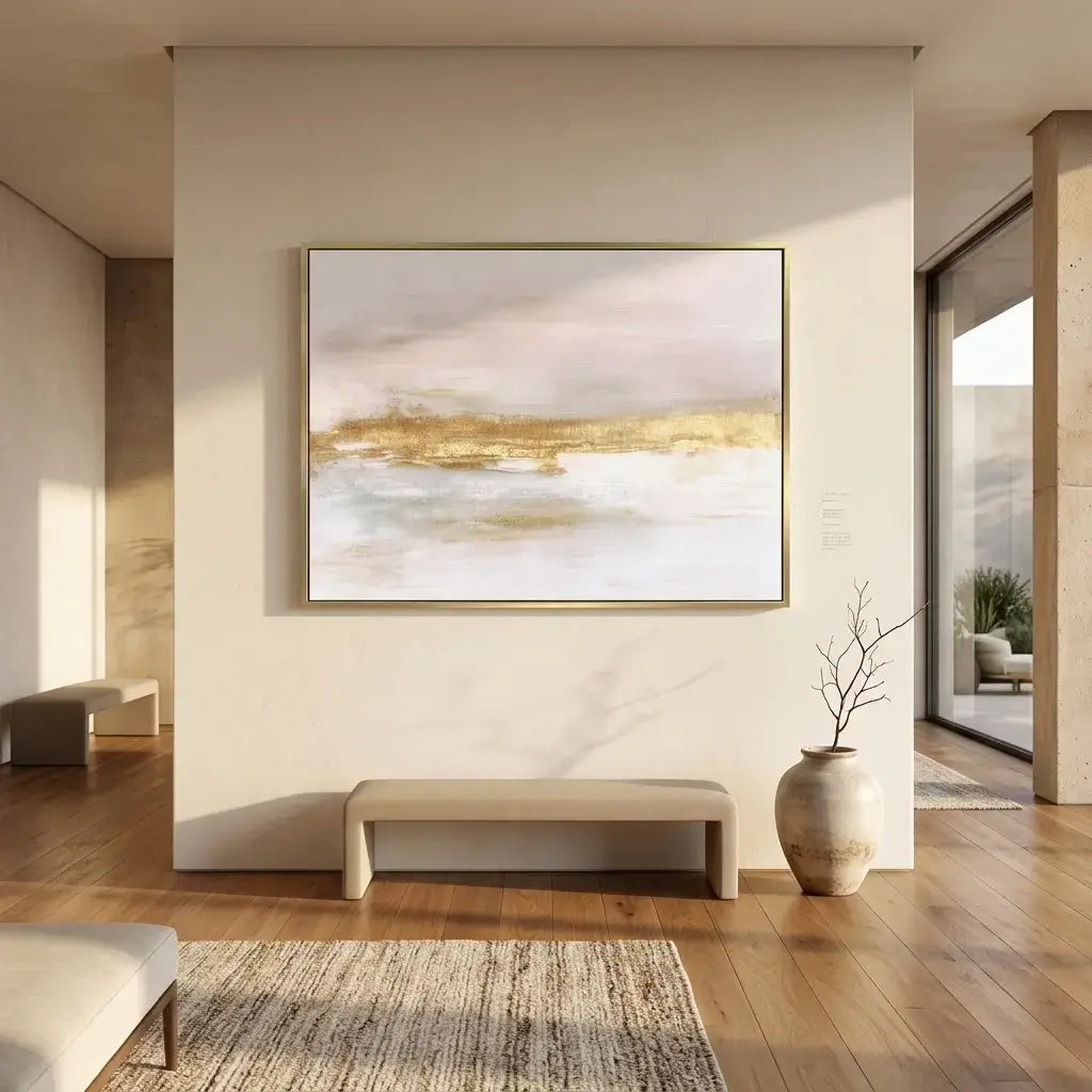 Modern living room with abstract painting on the wall
