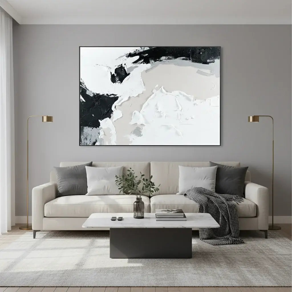 Black and White Abstract Art CXH010