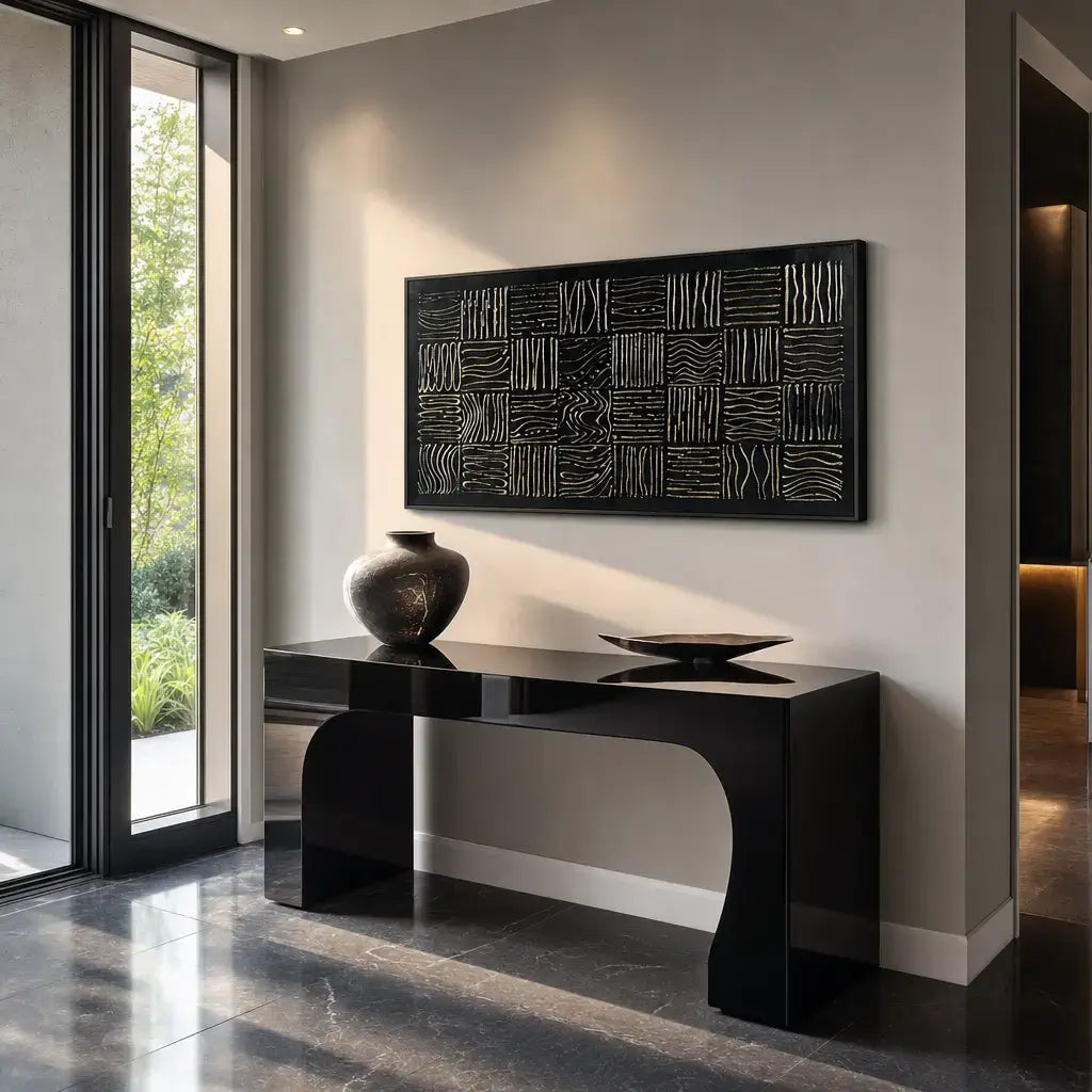 Gilded Grid Forms Wabi Sabi Wall Art