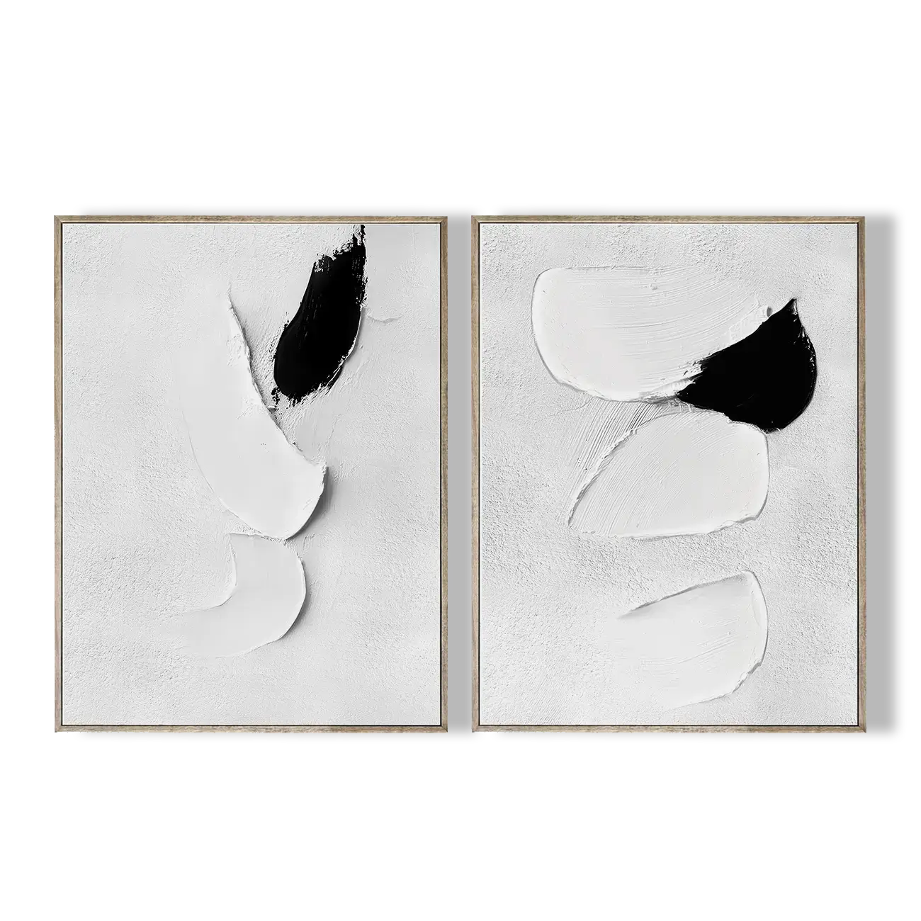 Abstract Black White Brushstroke Art #CXC004