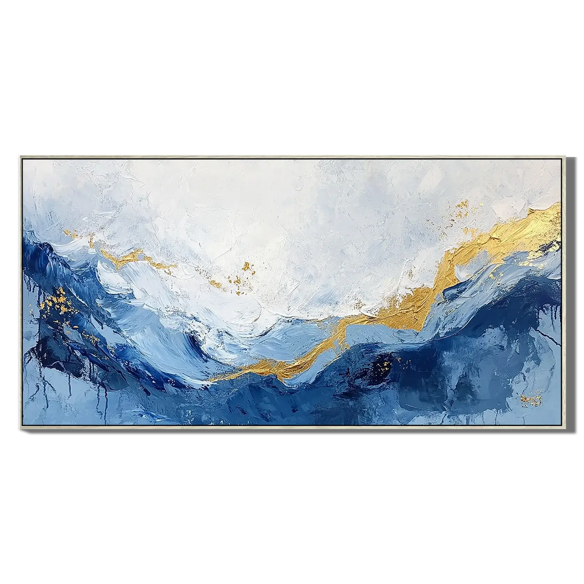 Golden Stream Abstract Wall Art
