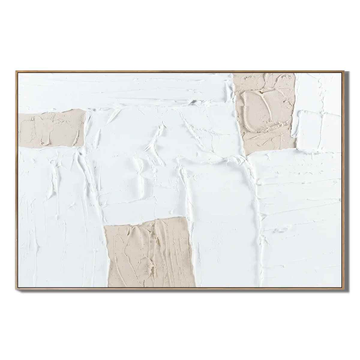 Sand Tone Patchwork Abstract Wall Art