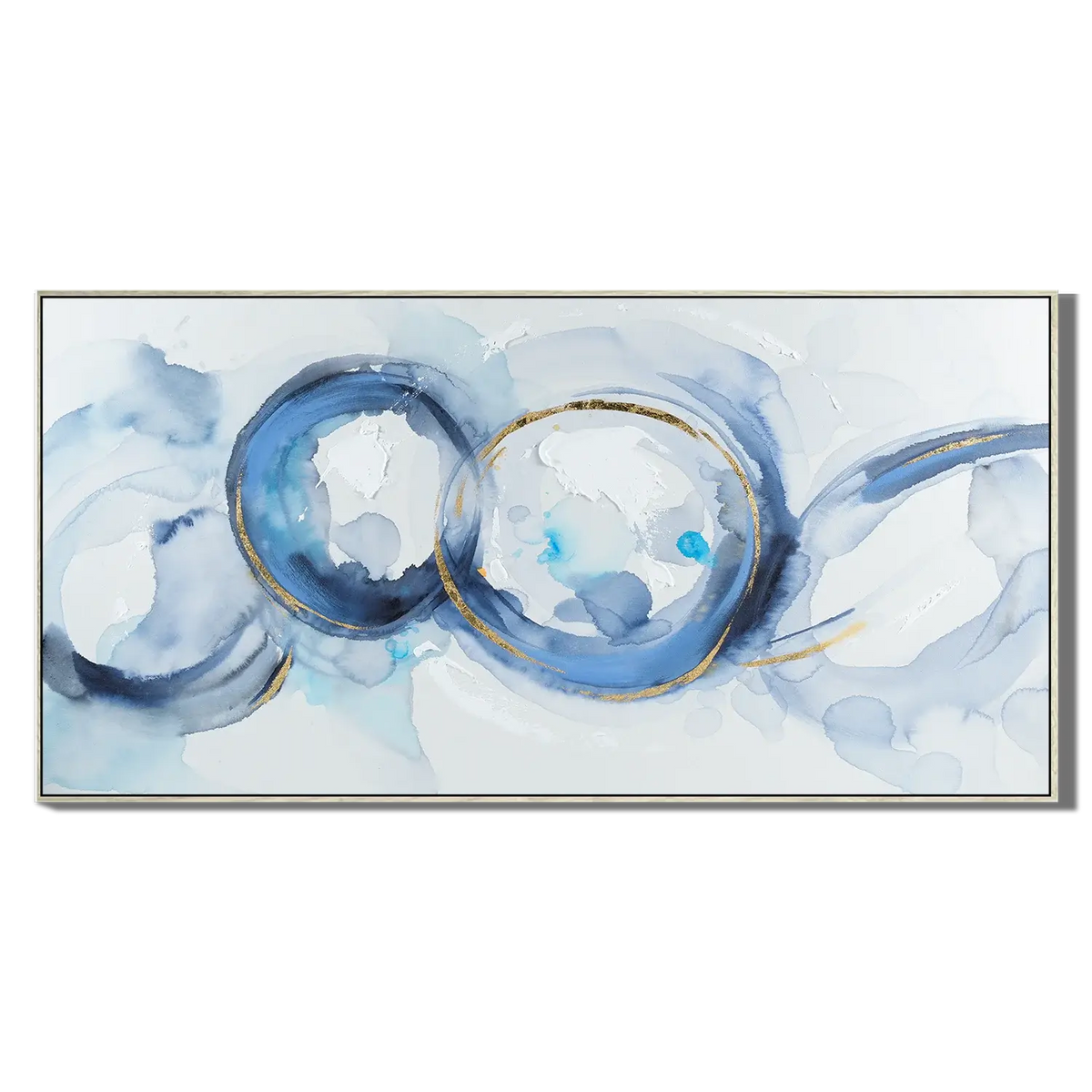 Blue Gilded Spheres Abstract Wall Art