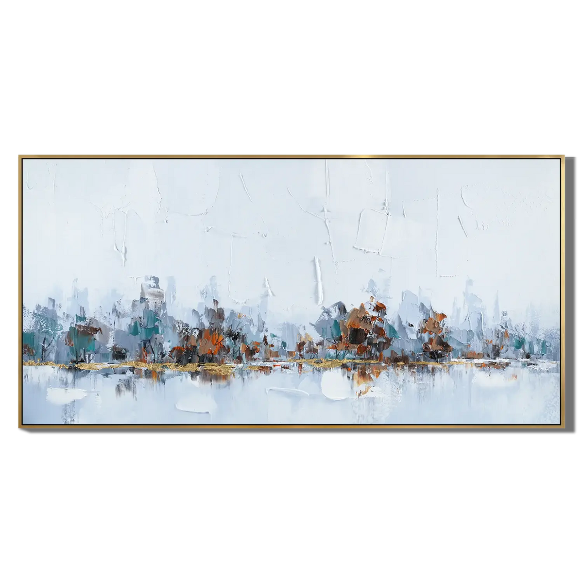 Gilded Water Horizon Abstract Wall Art