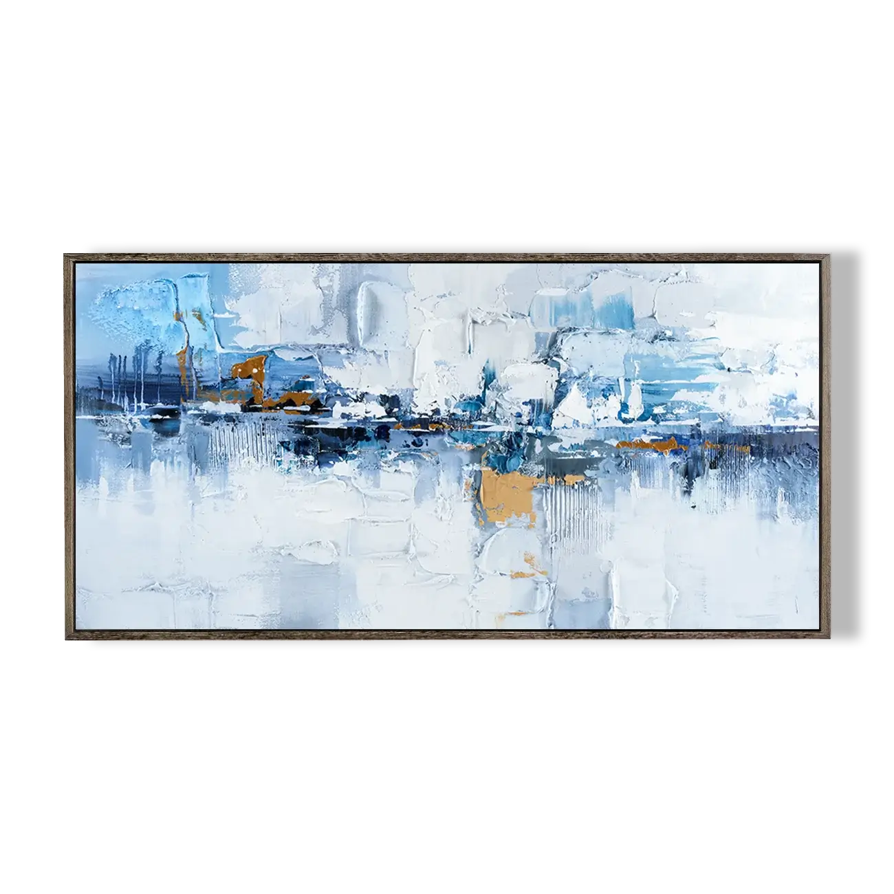 Frosty Gilded Water Abstract Wall Art