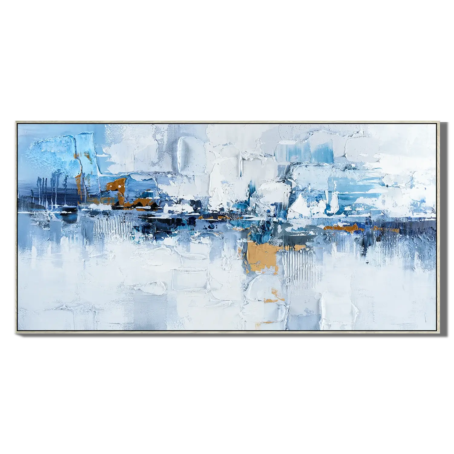 Frosty Gilded Water Abstract Wall Art