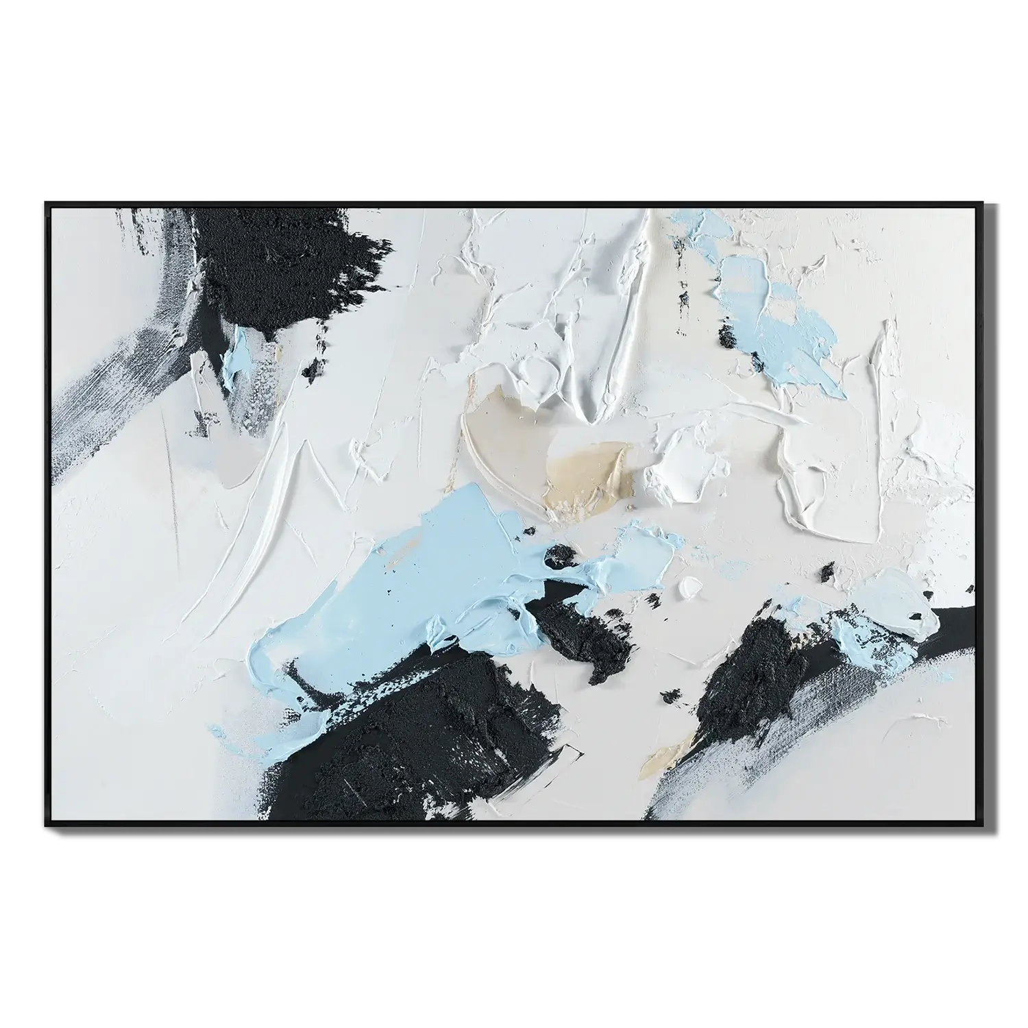 Azure Fluid Shapes Abstract Wall Art
