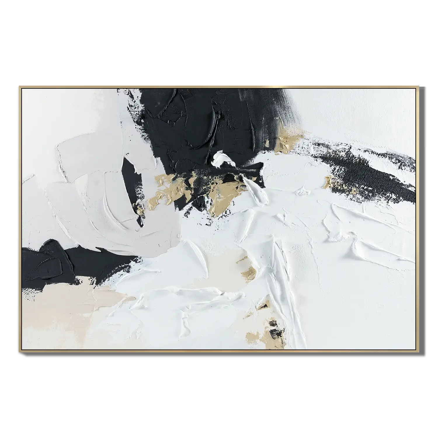 Ebony Gold Crest Abstract Wall Art