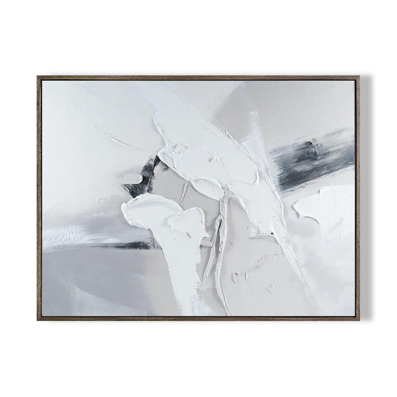 White Relief Flow Abstract Wall Art