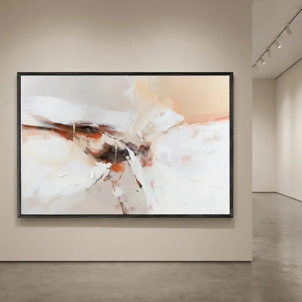 Abstract painting in a modern gallery setting