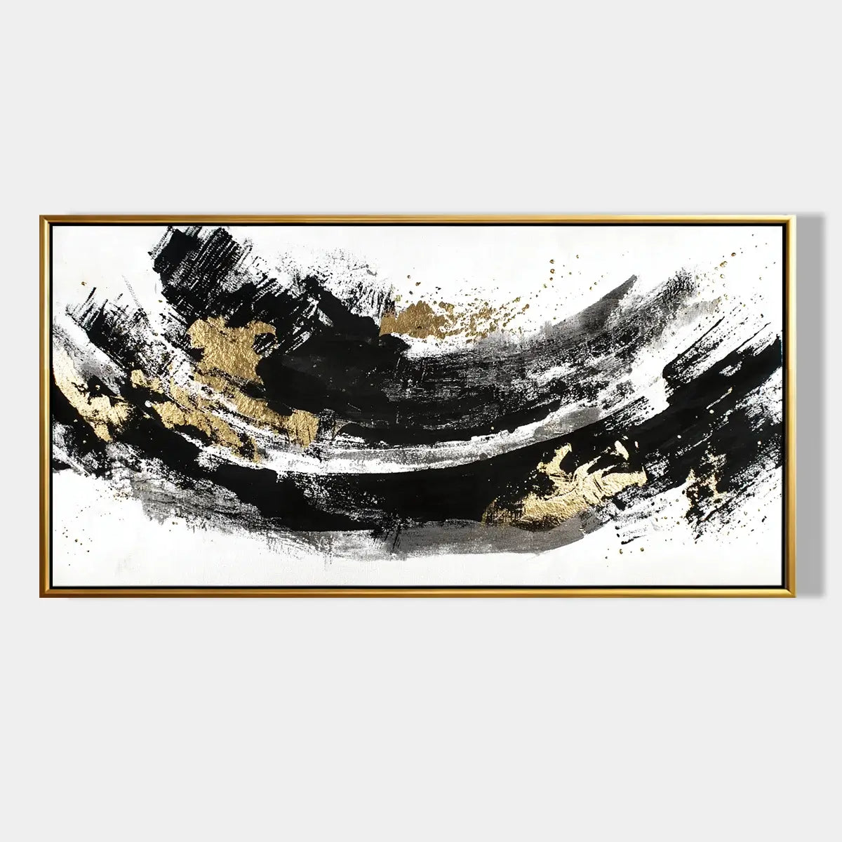 Black and Gold Abstract Art #CXH060