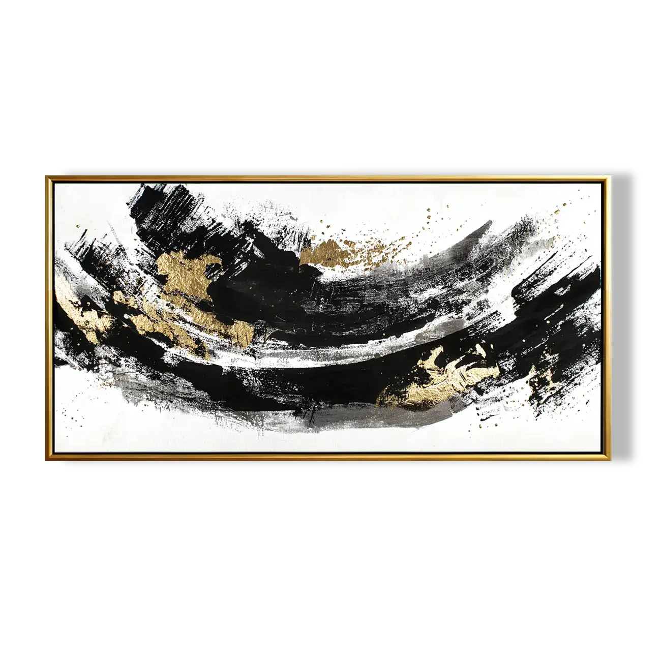Black and Gold Abstract Art #CXH060