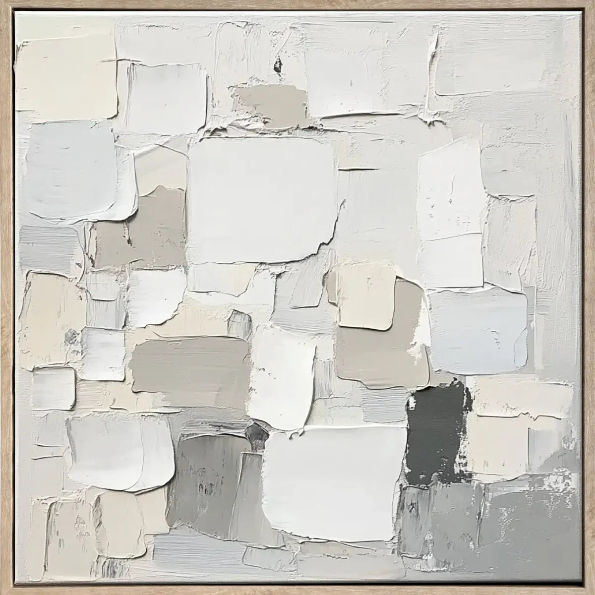 Abstract art piece with a gold frame