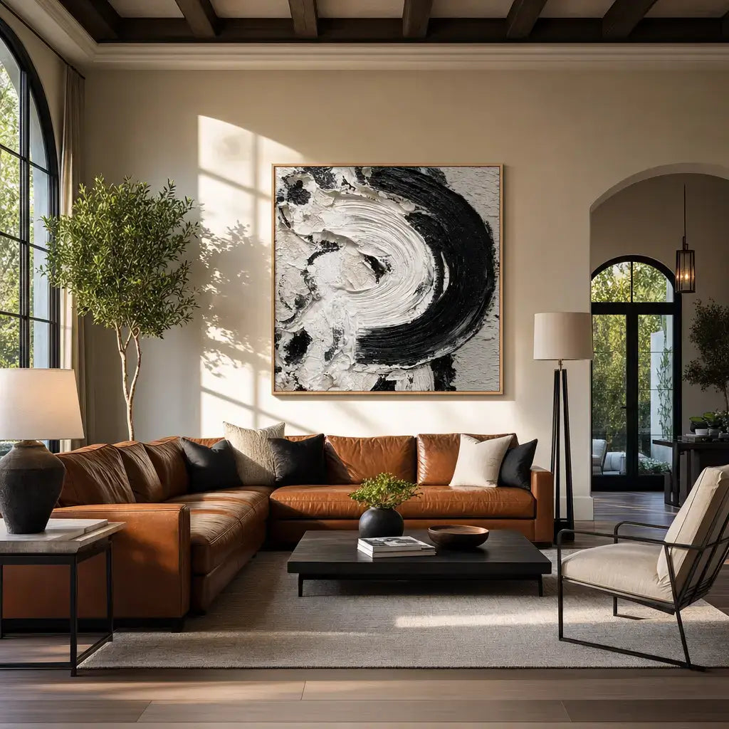 Ebony Swirl Abstract Wall Art