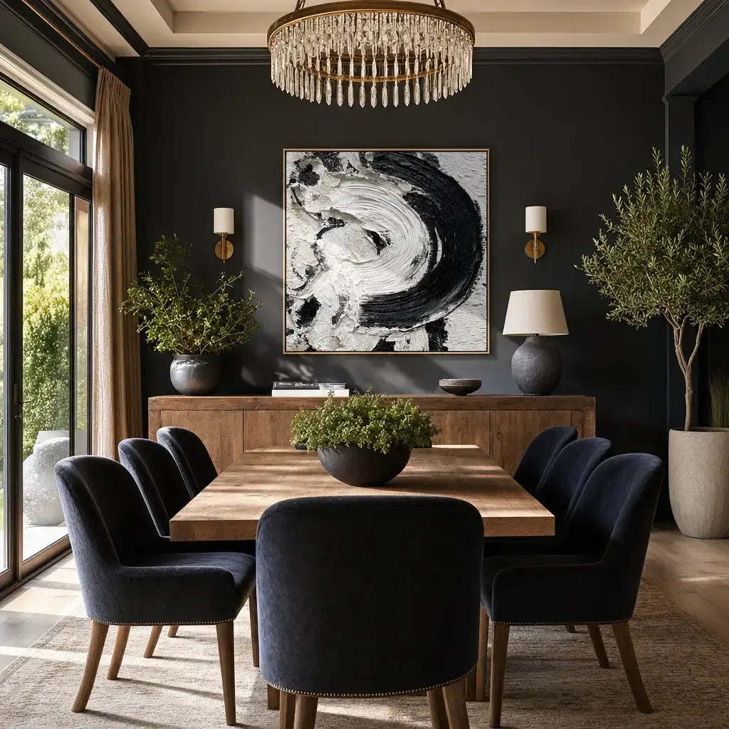 Ebony Swirl Abstract Wall Art