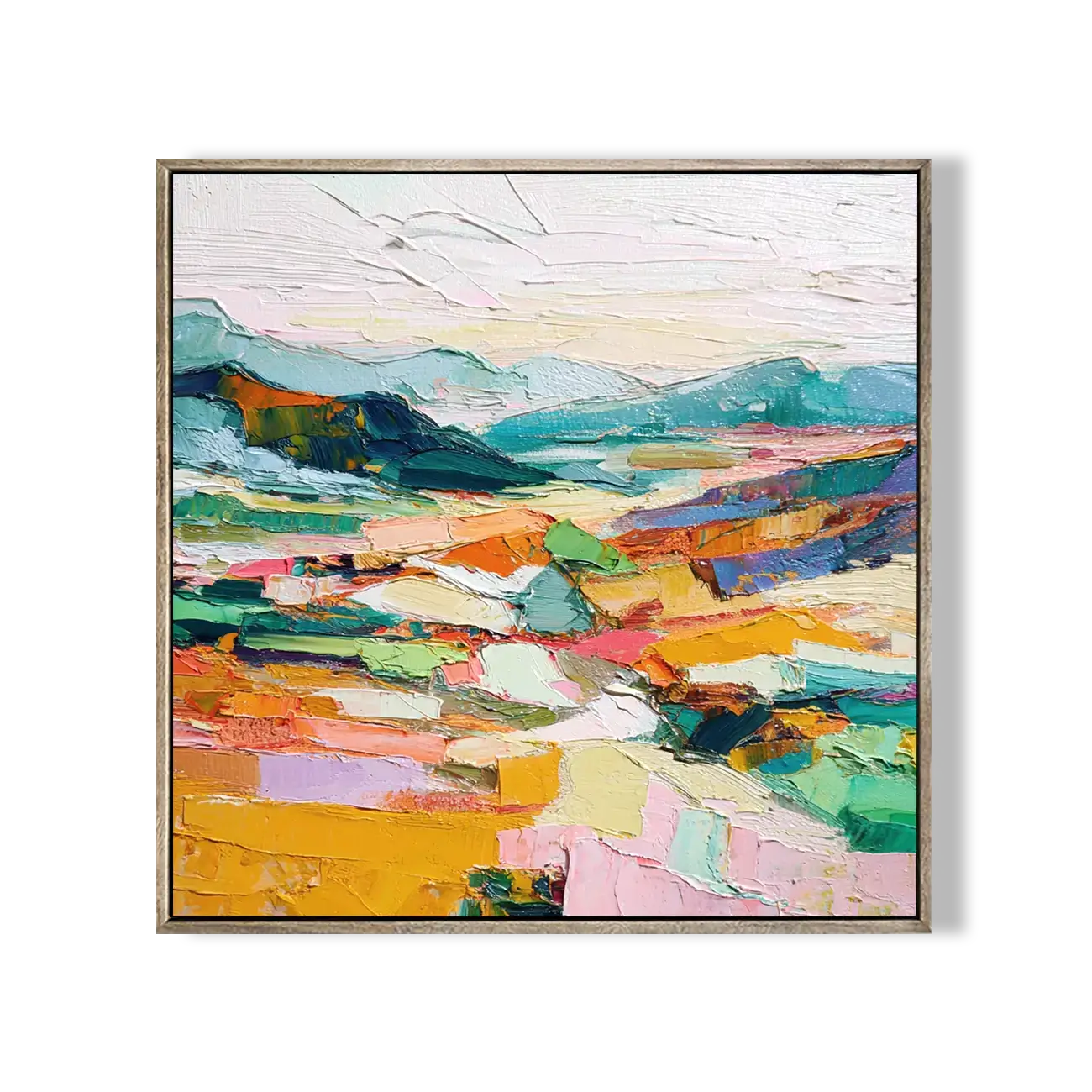 Pastel Horizon Impasto Landscape #CXS017