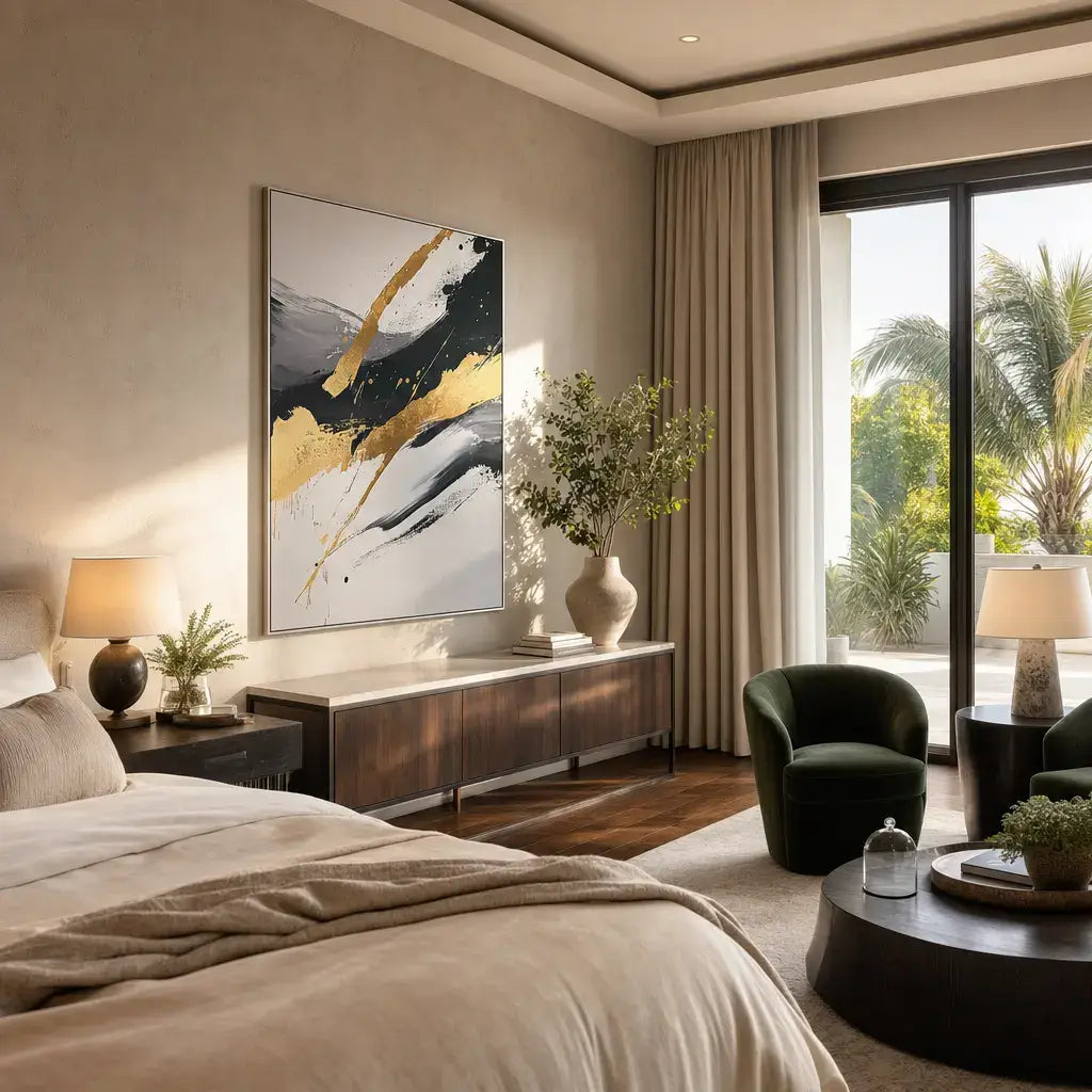 Gilded Stream Abstract Wall Art