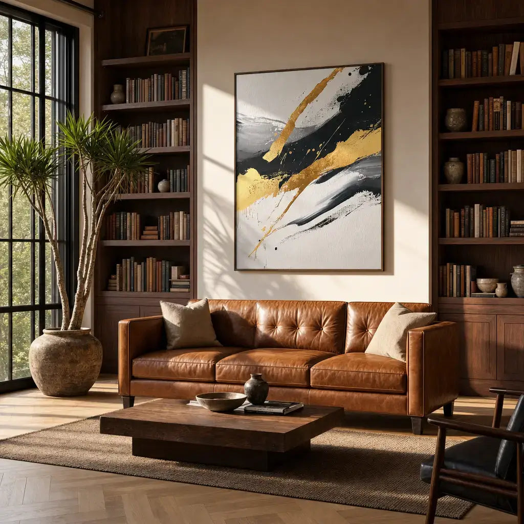 Gilded Stream Abstract Wall Art