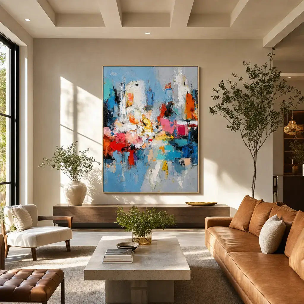 Vibrant Harbor Shapes Abstract Wall Art