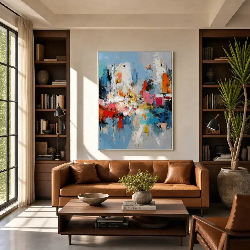 Vibrant Harbor Shapes Abstract Wall Art