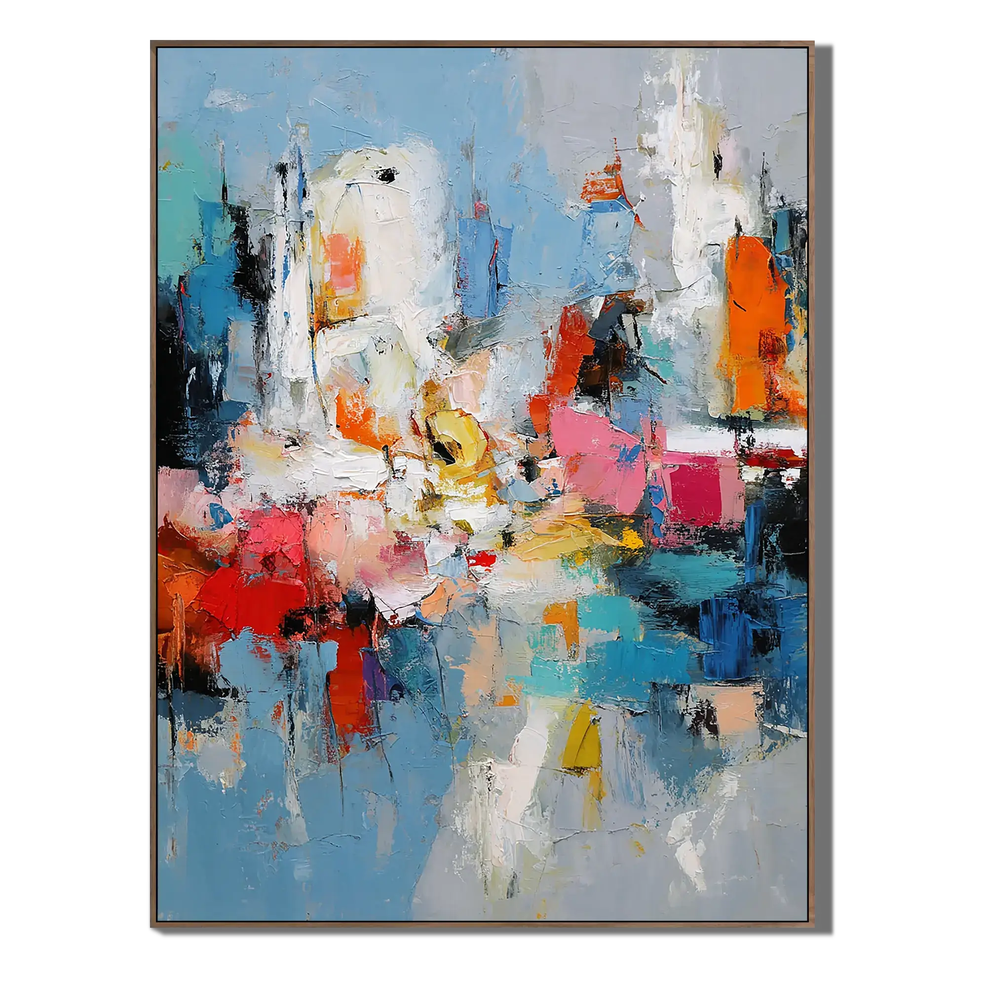 Vibrant Harbor Shapes Abstract Wall Art