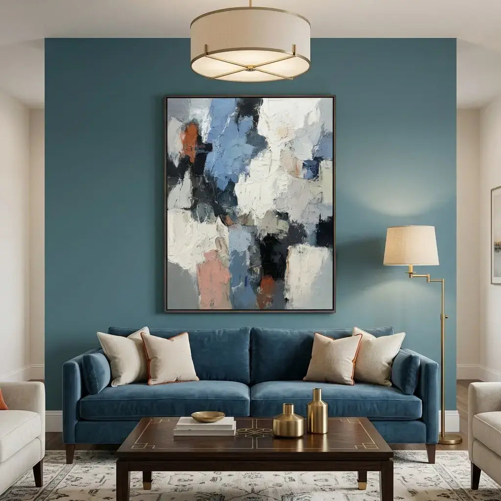 Azure Spark Shards Abstract Wall Art