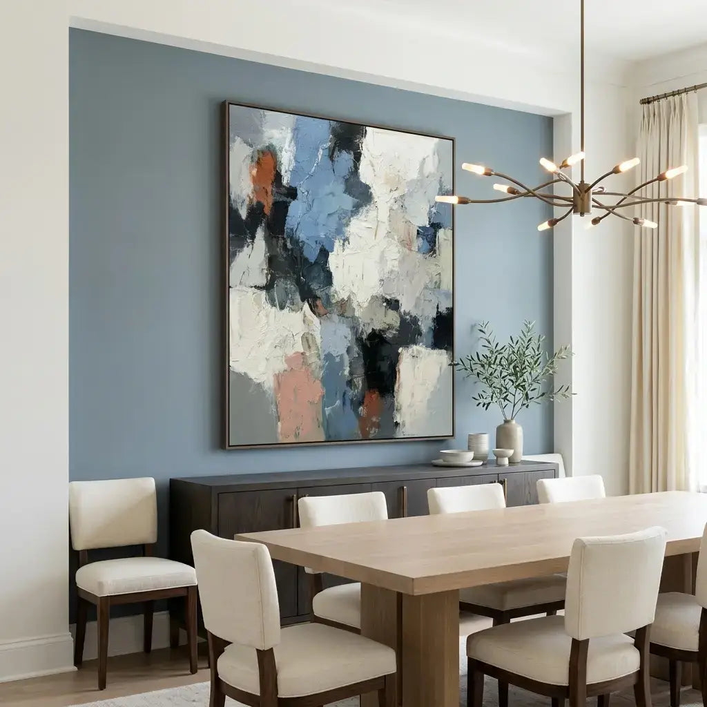 Azure Spark Shards Abstract Wall Art