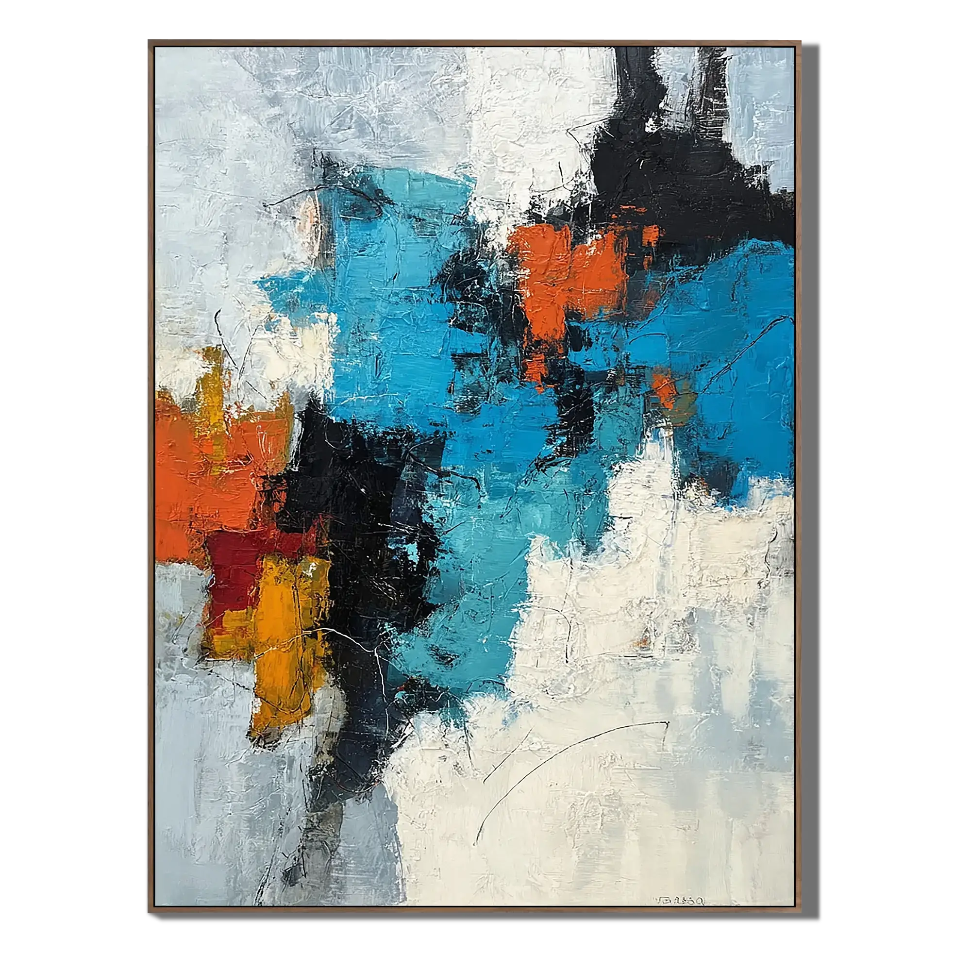 Azure Current Abstract Wall Art