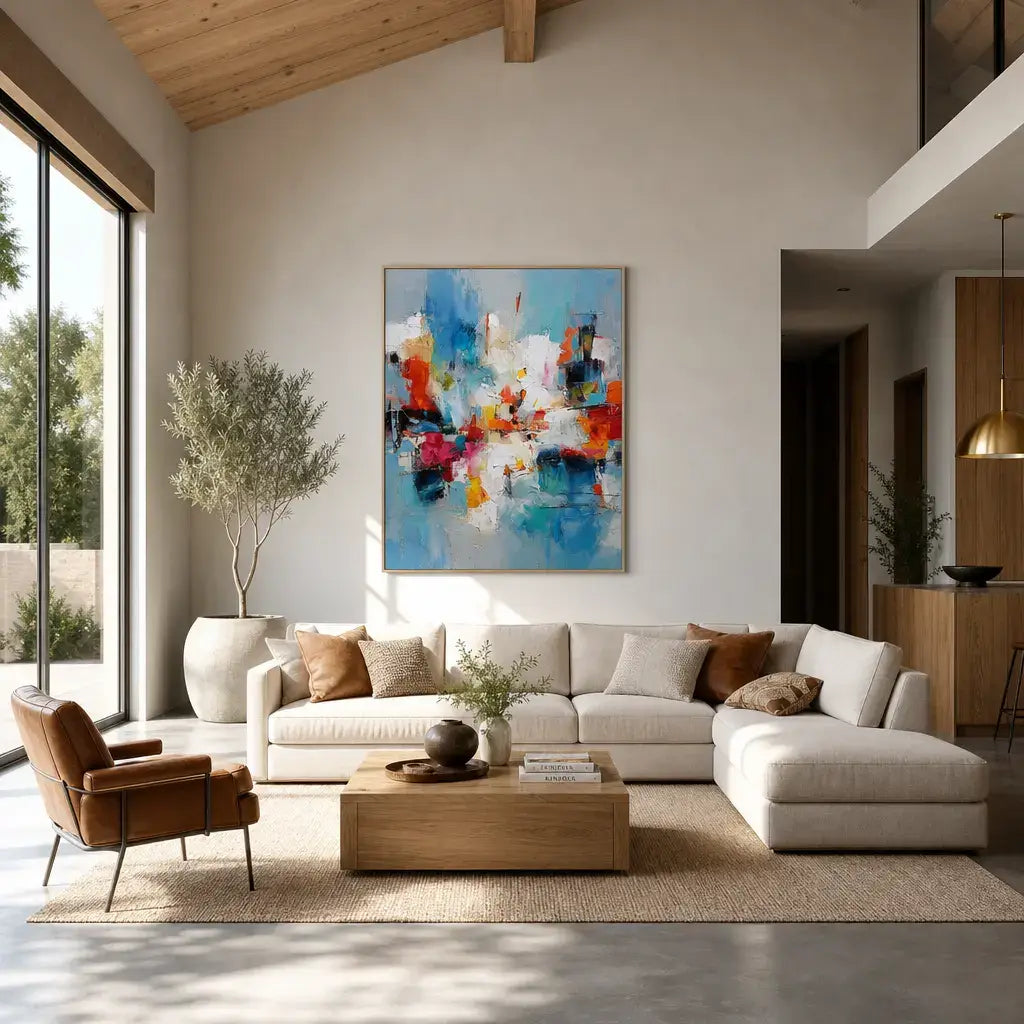 Dynamic City Shapes Abstract Wall Art