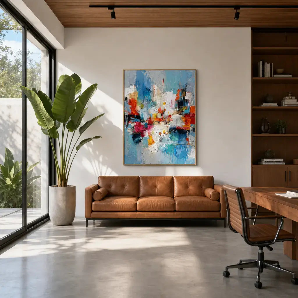 Dynamic City Shapes Abstract Wall Art