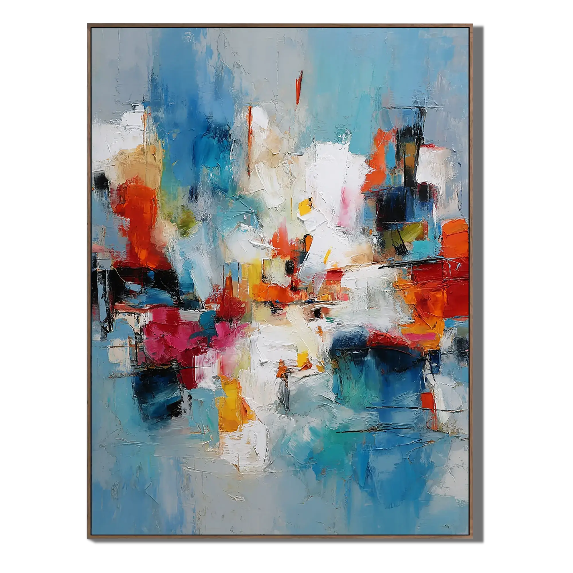 Dynamic City Shapes Abstract Wall Art