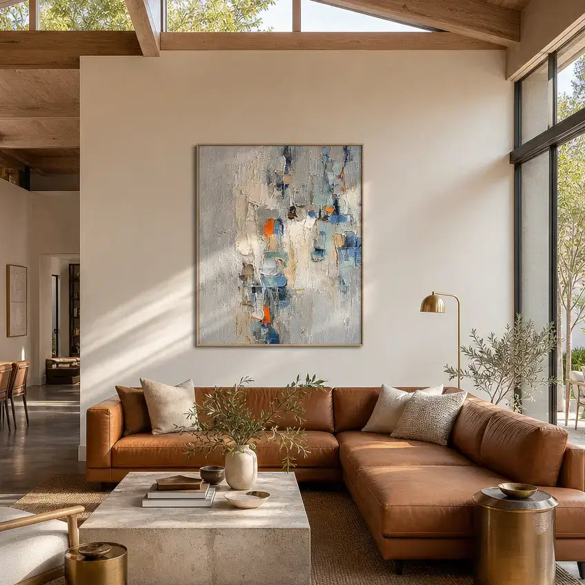 Ochre Cloudscape Abstract Wall Art