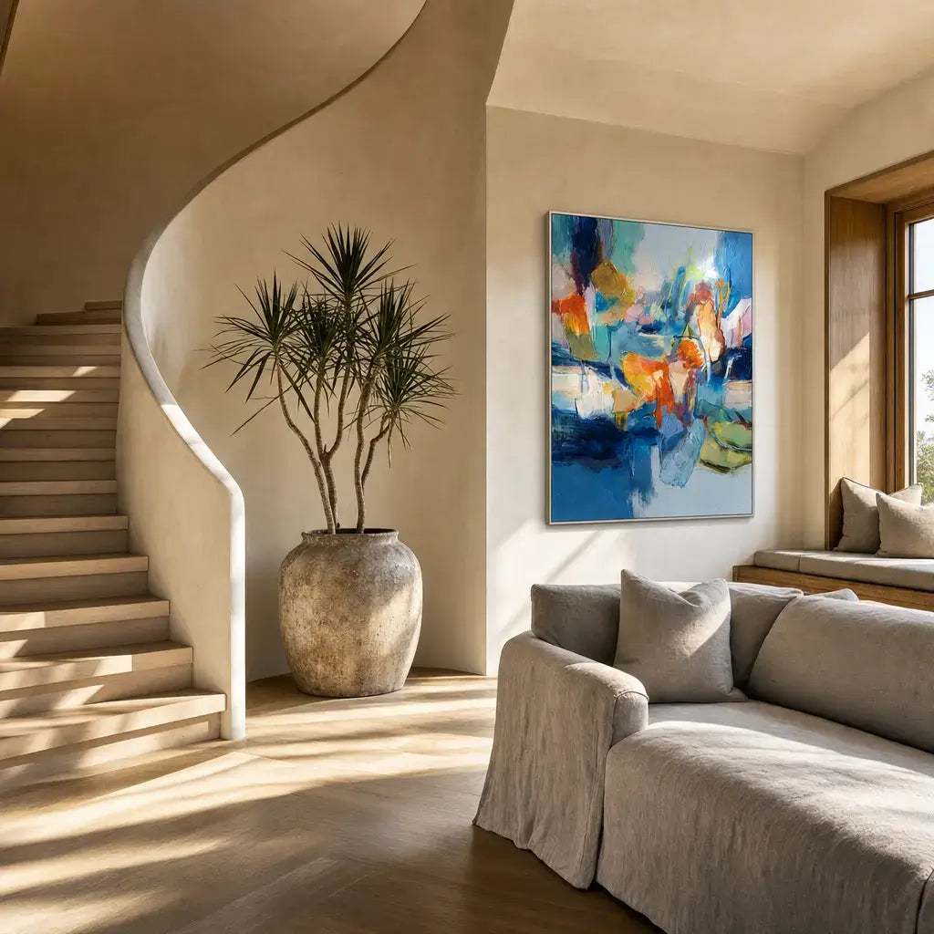 Azure Current Swell Abstract Wall Art