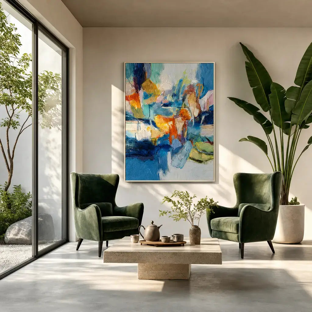 Azure Current Swell Abstract Wall Art