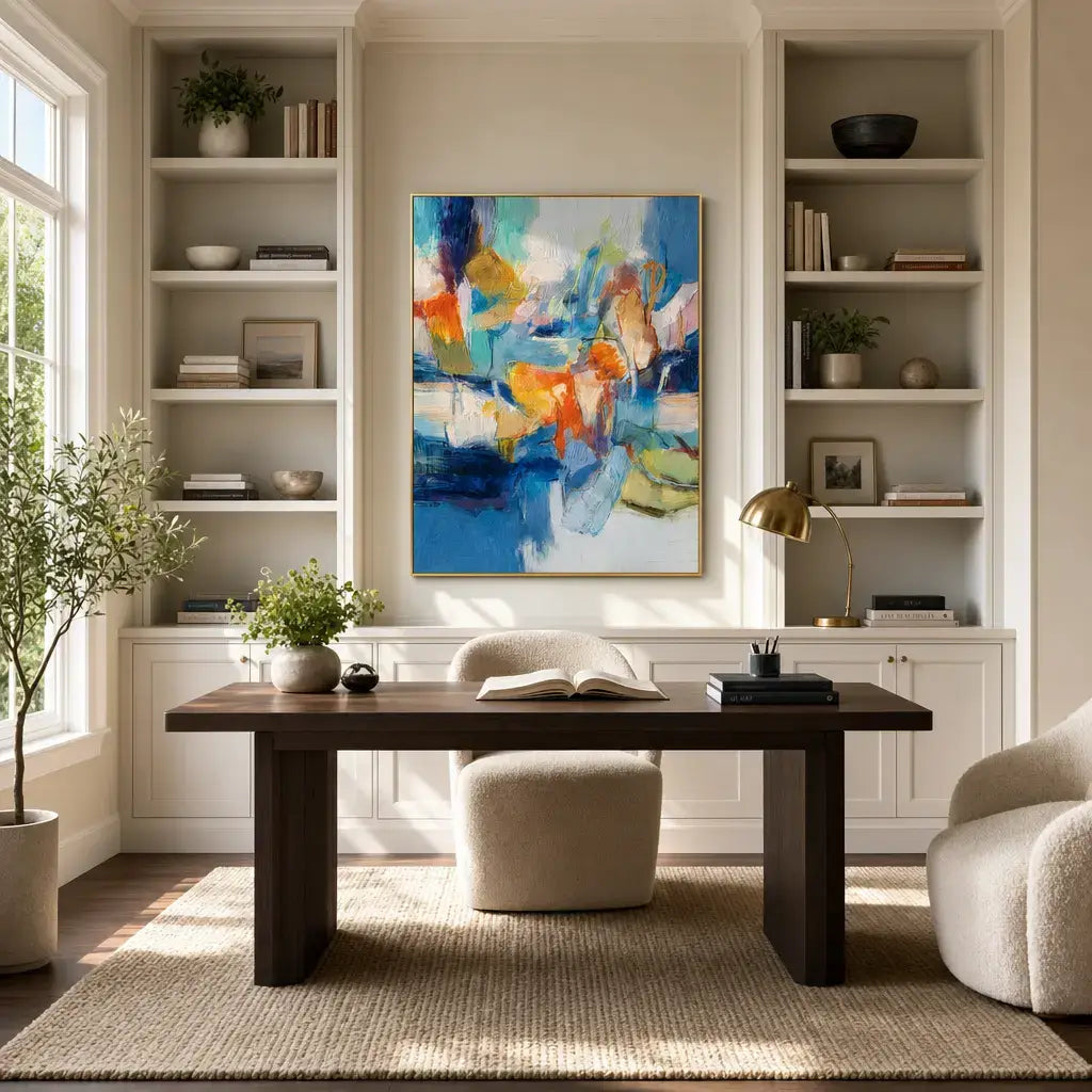 Azure Current Swell Abstract Wall Art