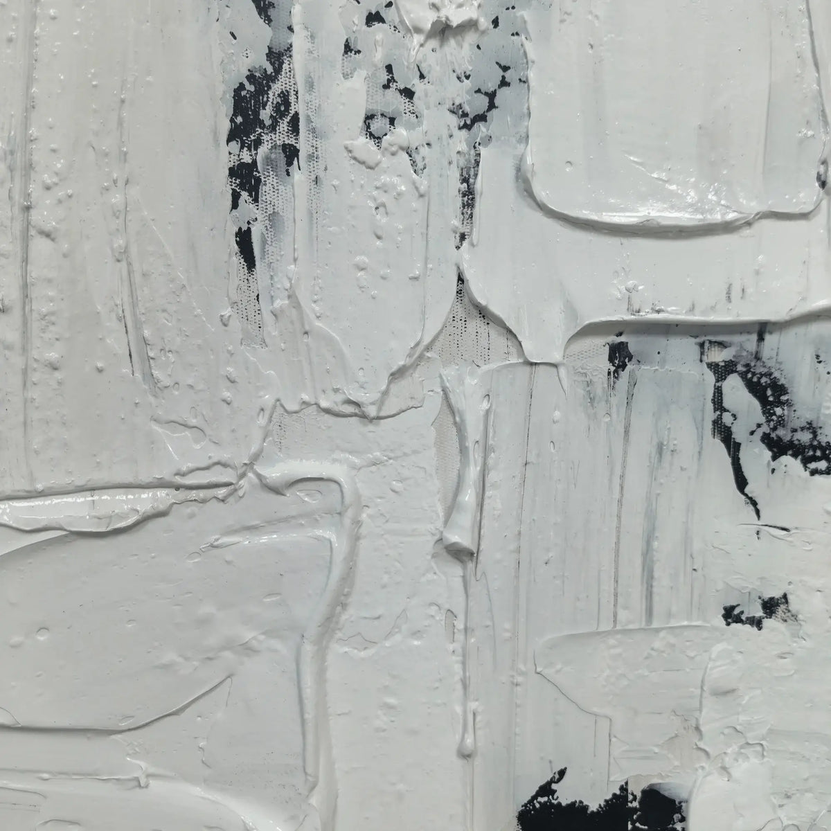 Ivory Ebony Divide Abstract Wall Art