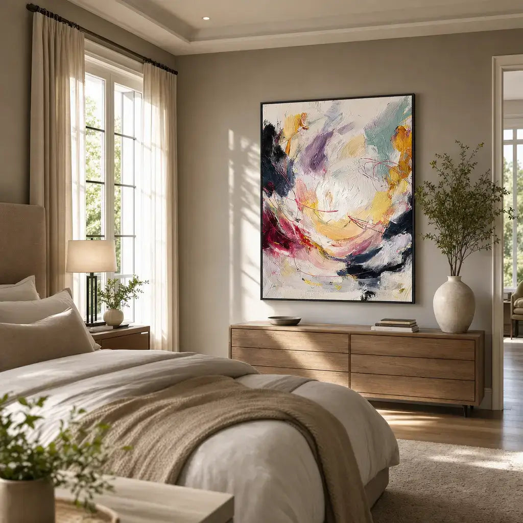 Vibrant Thread Swirl Abstract Wall Art
