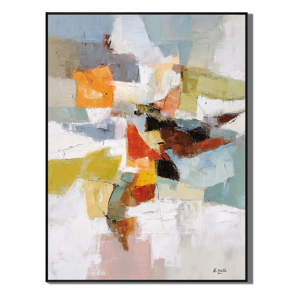 Fragmented Light Stream Abstract Wall Art
